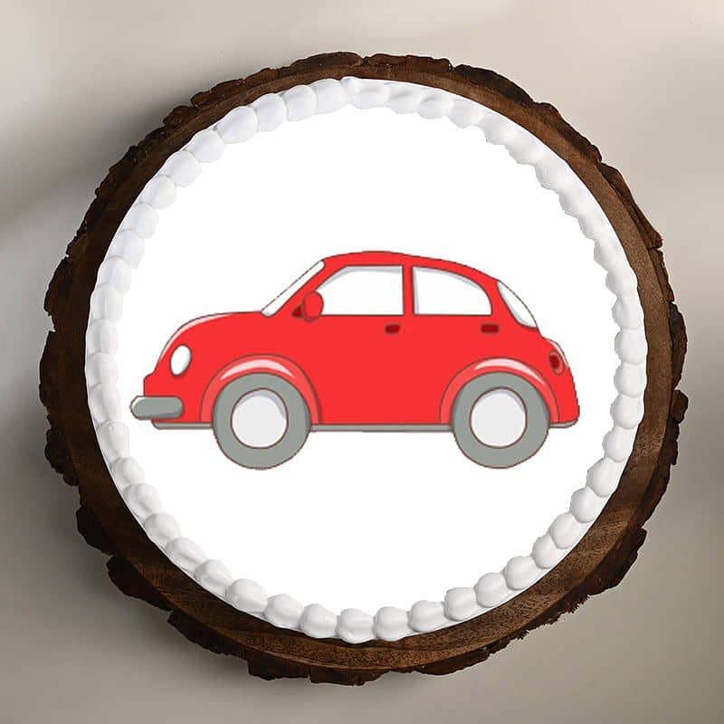The Red Car Cake Top View of Mister Red Cake