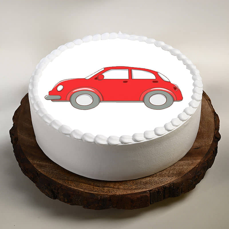 The Red Car Cake Front View of Mister Red Cake