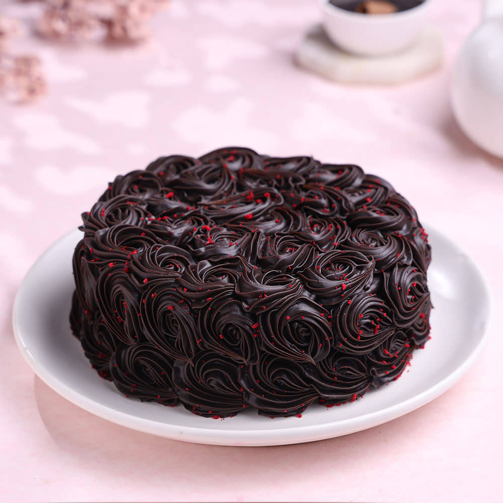 Front View of Red Velvet Chocolate Cake