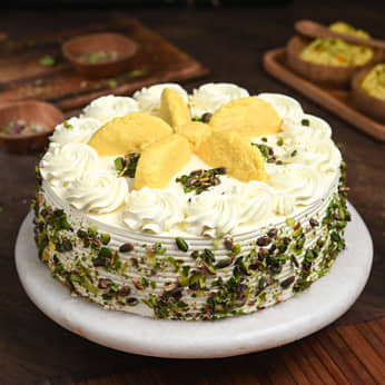 Rasmalai Pista Whipped Cream Cake