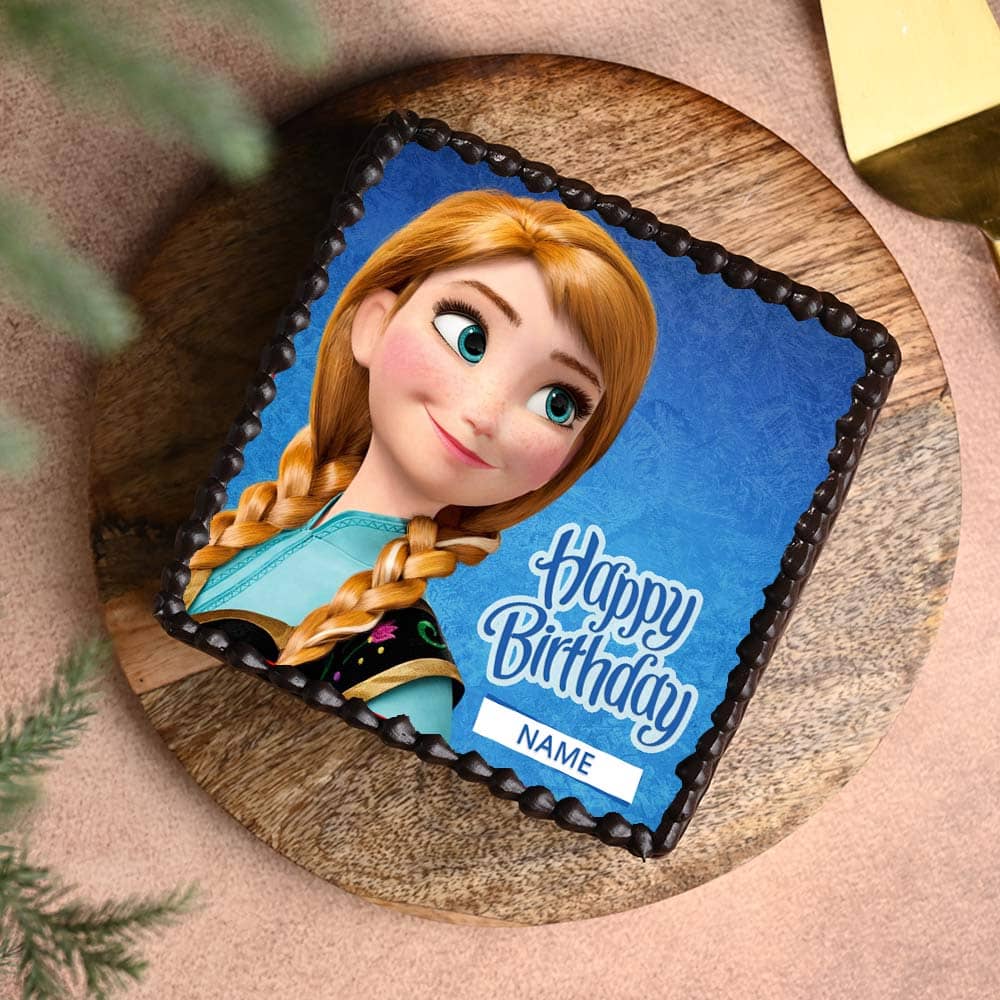 Top View of Frozen Princess Birthday Cake