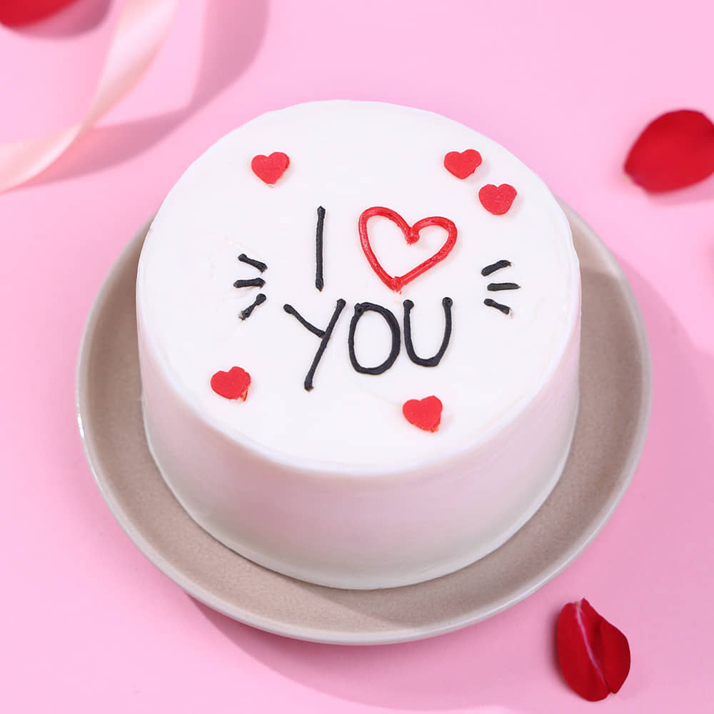 Sweet Love You Bento Cake Top View of Sweet Love You Bento Cake
