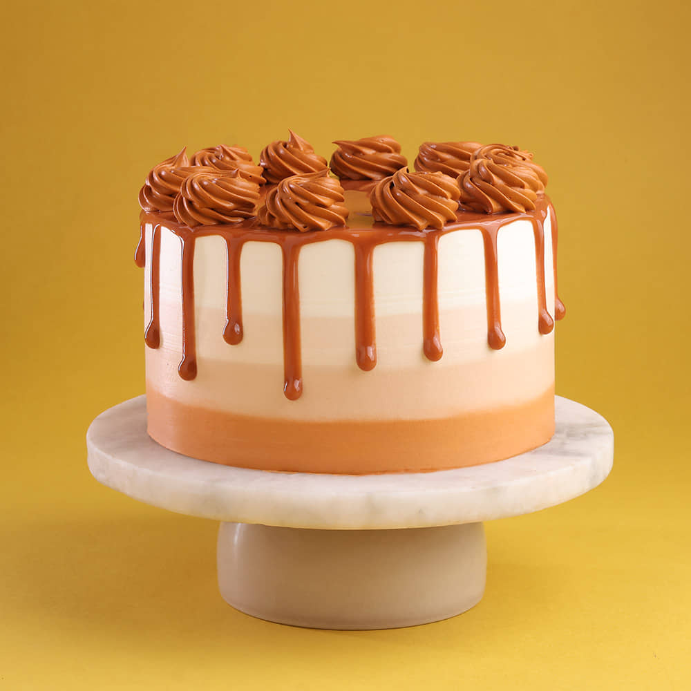 Front View: Butterscotch Drip Cake