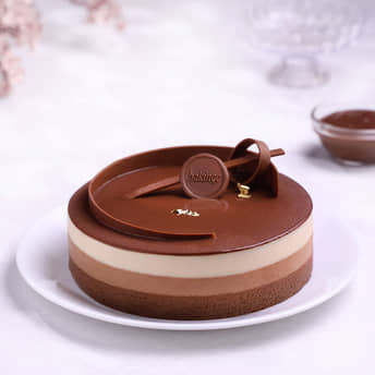 Trio Mousse Cake Front View of Trio Mousse Cake